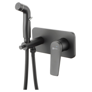 Гигиенический душ со смесителем Lemark Bronx LM3720BL С ВНУТРЕННЕЙ ЧАСТЬЮ, черный матовый