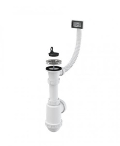 Сифон для мойки с нерж.реш.d70 с гофропереливом ALCAPLAST A444-DN50/40 